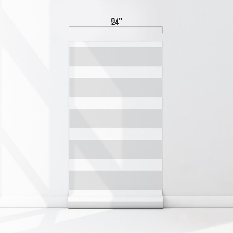 Light Gray Striped Wallpaper Nursery Geometric Self Adhesive Etsy