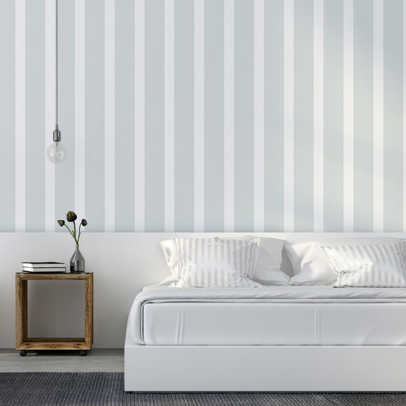 Light Blue Striped Wallpaper Gray-blue Linear Geometric Self - Etsy UK Light Blue Striped Wallpaper Gray-blue Linear Geometric Self - Etsy UK