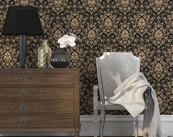 Damask Removable Wallpaper Gothic Pattern Peel & Stick Wall - Etsy