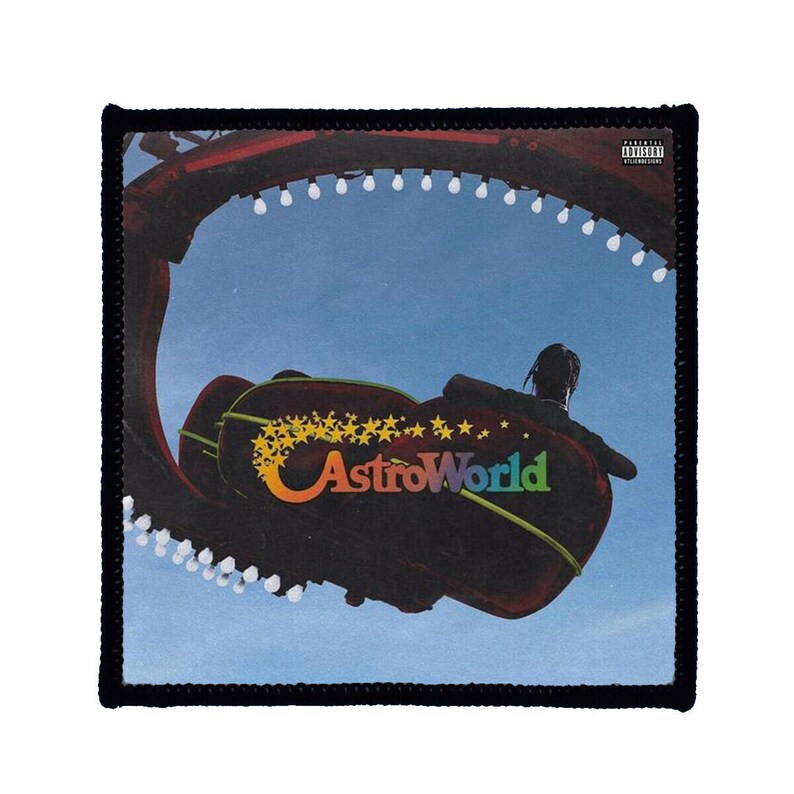 Square Printed Patch Astroworld Travis Scott Sew On Badge in 3 sizes