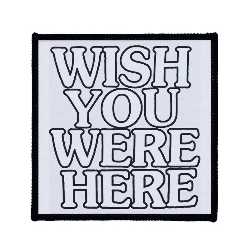 Square Printed Patch Travis Scott Wish You Were Here Sew On Badge in 3 sizes