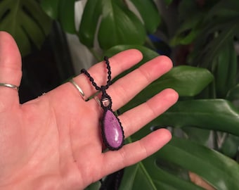 Purple Stitchite and Herkimer Diamond choker
