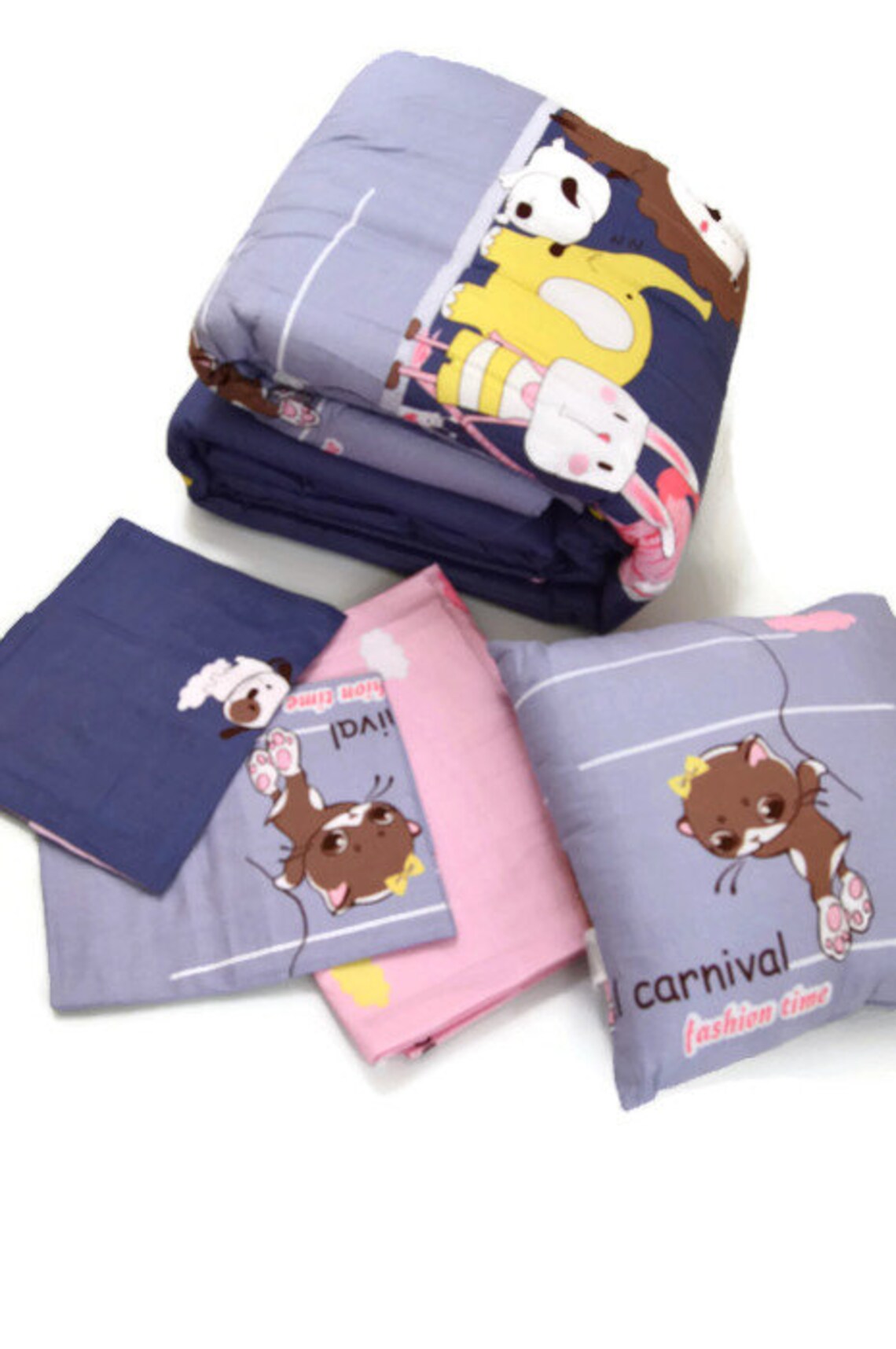 Duvet Cover Set With Antiallergic Bedding Cushions Two Etsy UK