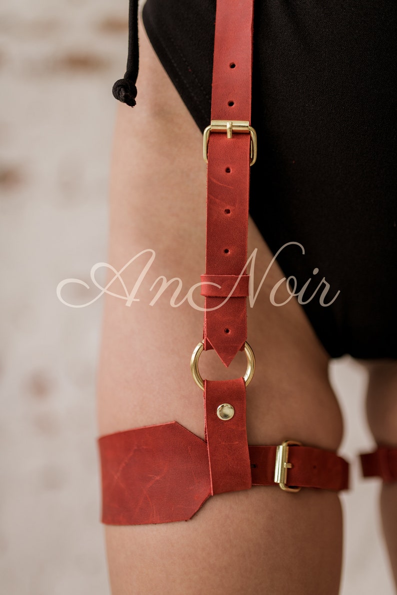 Leg Garter Thigh Harness Fetish Garter Leather Garter Belt Etsy
