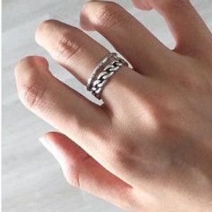 Twist ring, silver ring, open ring, streetwear ring, minimalist ring, vintage look trend, open silver ring