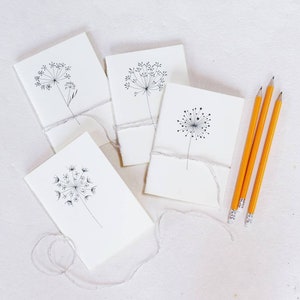 Taccuini personalizzati fatti a mano, in A6, con illustrazione botanica a China personalizzabile con una frase e pagine bianche all'interno
