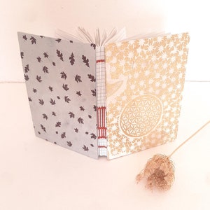 Quaderno A6 in stile Giapponese con pagine in carta riciclata a righe, taccuino tascabile con copertine rigide rilegato a mano