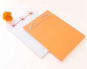 Handcrafted notebooks with Japanese binding, handmade A5 notebooks, colorful notebooks for notes with recycled paper pages