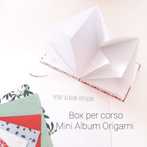 Box per corso online di Rilegatura il Mini album a Origami, kit di rilegatura artigianale e cartotecnica con materiali e attrezzature