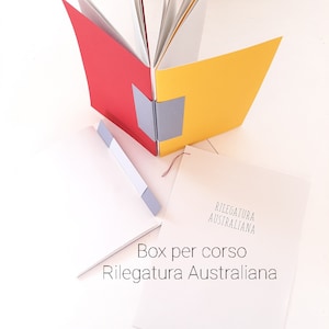 Box per corso online di Rilegatura Australiana, kit di rilegatura artigianale con materiali e attrezzature, tutorial quaderno fatto a mano