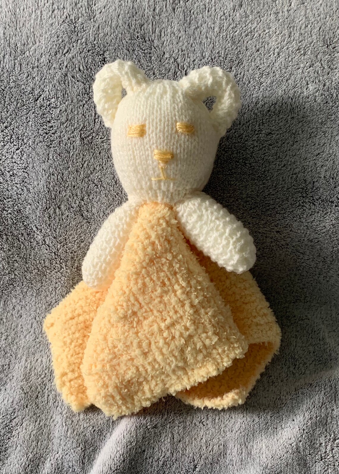 Hand knitted bear baby comforter Etsy