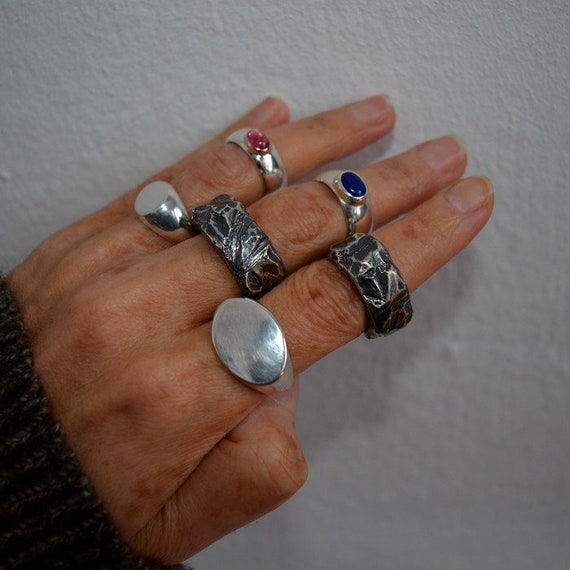 La BLINGZ Unisex Polished Sterling Silver Rectangle Signet Ring - 925 Silver - Engravable - Size 0.23/0.01LA BLINGZ