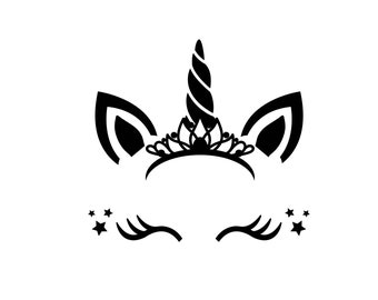 Download Free Unicorn Face Silhouette Svg