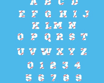 Free font_ softball font, baseball font, alphabet, number, letter, svg file for cricut, cutting file, svg, png, dxf, eps, t shirt design