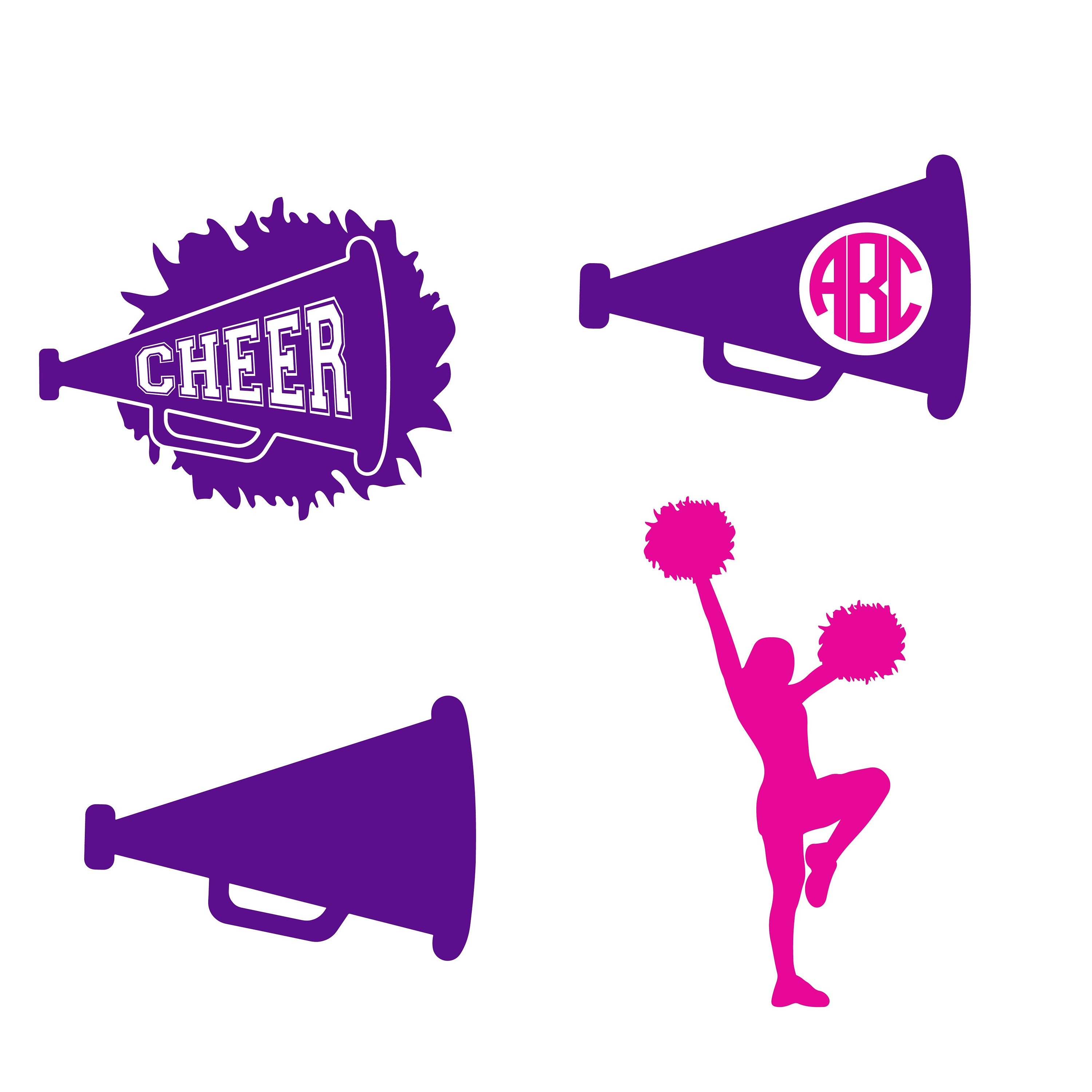 Download Free font_Cheer megaphone monogram svg cheer megaphone svg ...