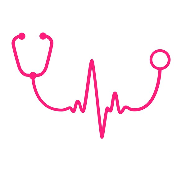 stethoscope with heartbeat svg