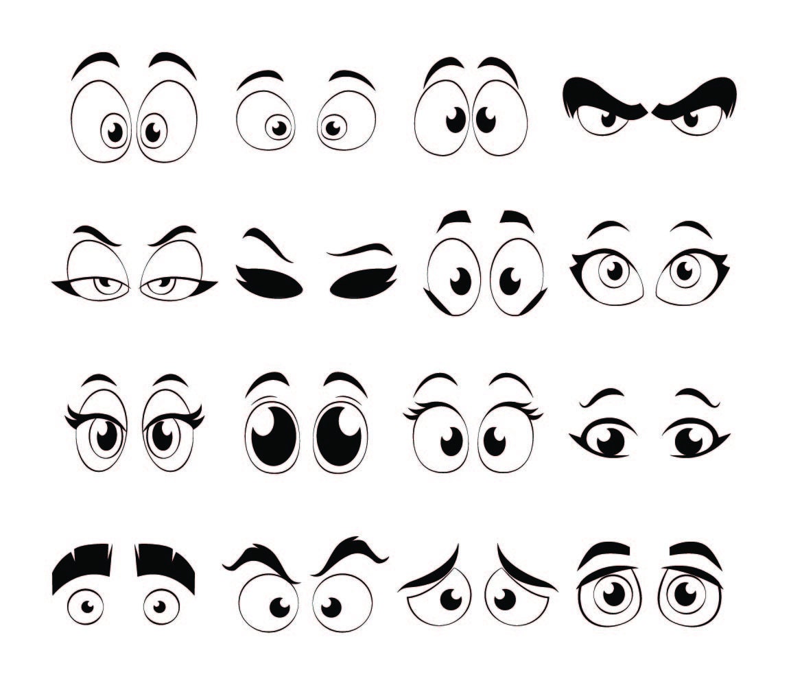 Download Free font_ Comics Eyes Silhouette Fun eyes SVG files for | Etsy