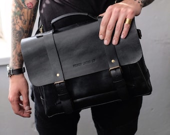 Rocky Briefcase, Messenger Bag Men, BlackLeather Briefcase, Mens Messenger Bag, Laptop Briefcase, Briefcase, Laptop Bag