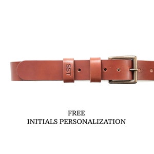 Leather Belt, Full Grain Leather Belt, Father&#39;s Day Gift, Brown Leather Belt, Mens Leather Belt, Gift for Him, Gift for Boyfriend, Casual