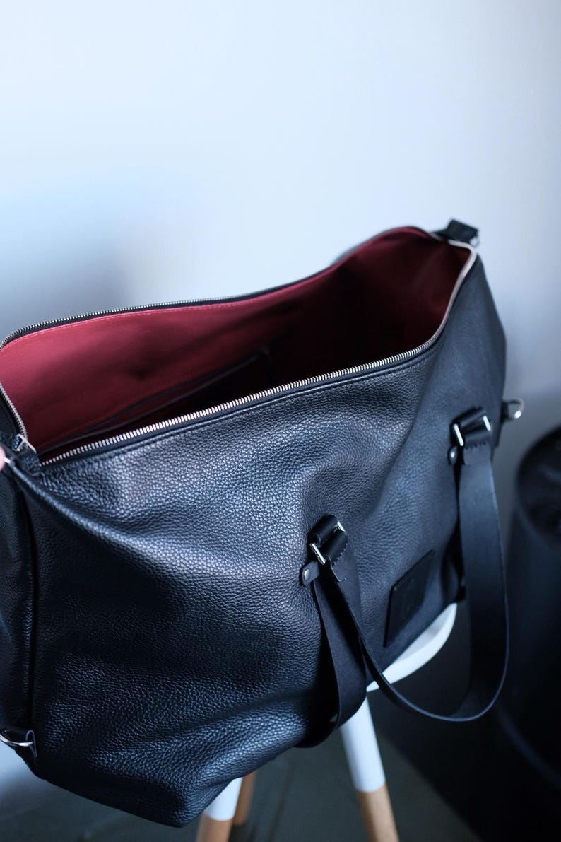 Leather Weekender Bag image 8