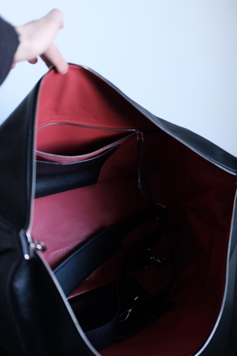 Leather Weekender Bag image 9