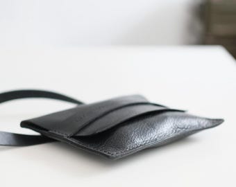 Slim Leather Crossbody Pouch – Minimalist Plant-Tanned Shoulder Bag – Lightweight Walking Purse,