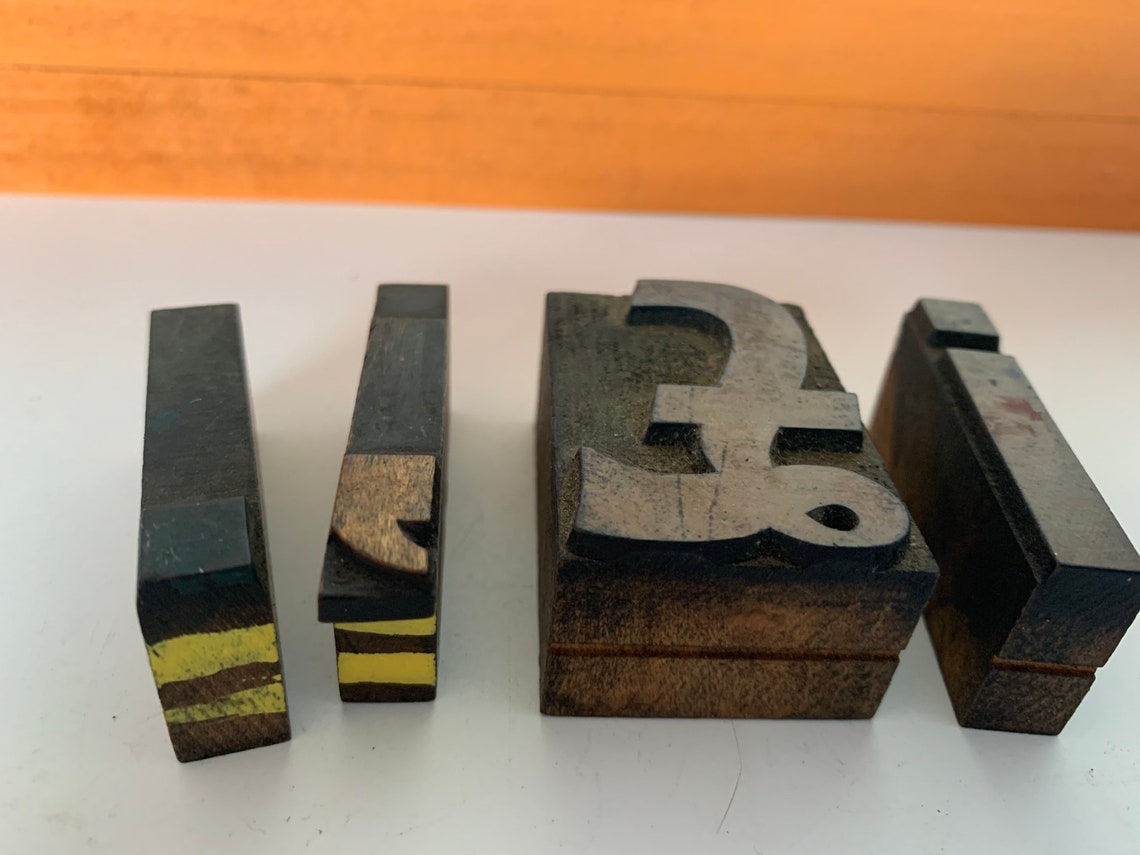 Vintage Wooden Printing Press Blocks/4 Wooden Printing Press Etsy