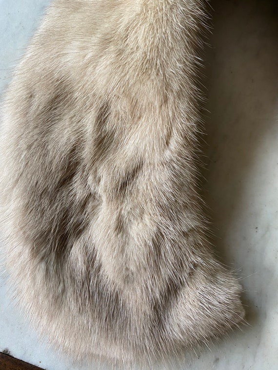 Vintage TAN MINK Short Fur Coat COLLAR - image 5