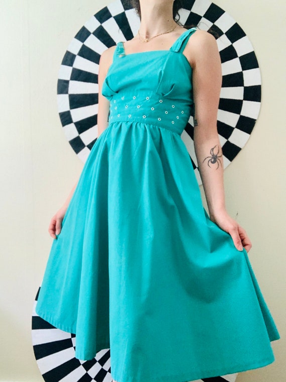 teal 50s dress