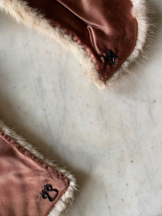 Vintage TAN MINK Short Fur Coat COLLAR - image 2