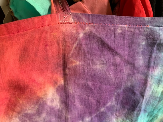 Sz Sm Rainbow TIE DYED Vintage Edwardian Cotton S… - image 5