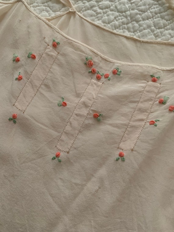 Sz Sm Vintage BLUSH Light Pink Handmade SILK Shor… - image 2