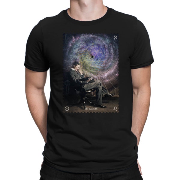 Nikola Tesla Magician - Herren Fun T-Shirt - Bedruckt - Small bis 4XL - PAPAYANA