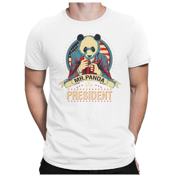 Panda President - Herren Fun T-Shirt - Bedruckt - Small bis 4XL - PAPAYANA