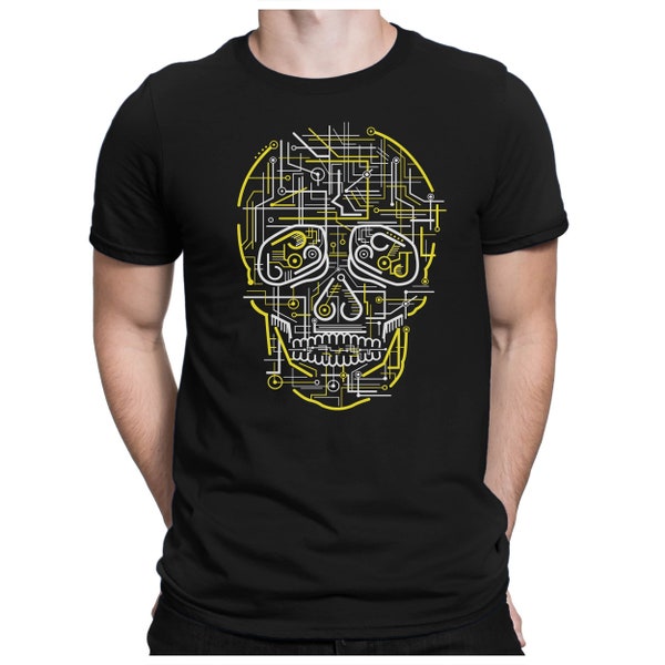 Electro Skull - Herren Fun T-Shirt - Bedruckt - Small bis 4XL - PAPAYANA