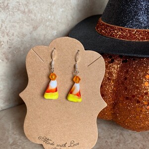 Candy Corn Earrings, Halloween Earrings, Fall Earrings, Autumn Earrings, Candy Earrings,