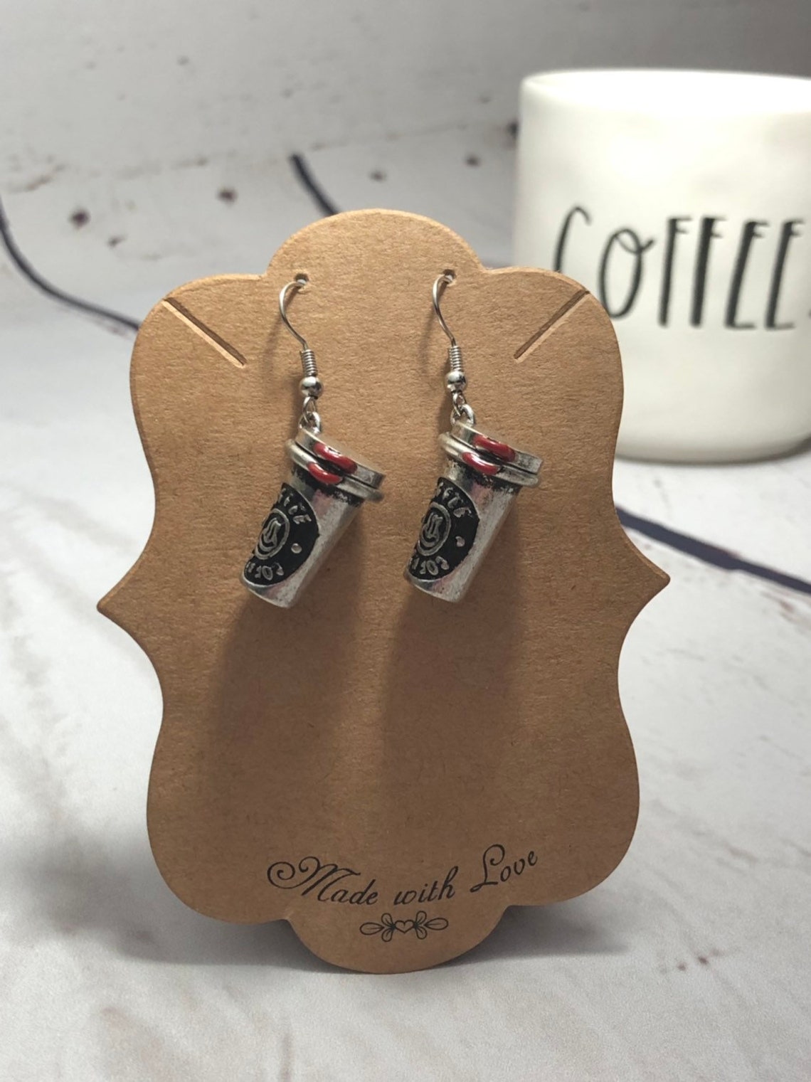 Coffee Cup Earrings Coffee earrings Coffee Mug Earrings Etsy