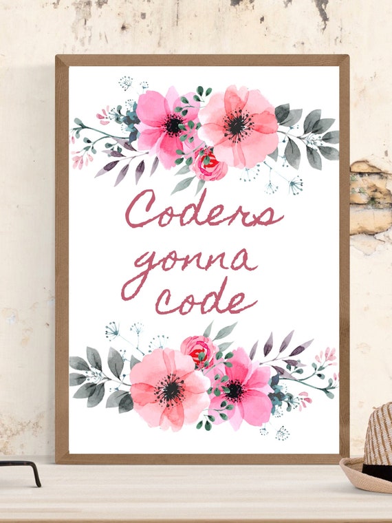 Printable Medical coder home office art, medical coder wall art, coders gonna code