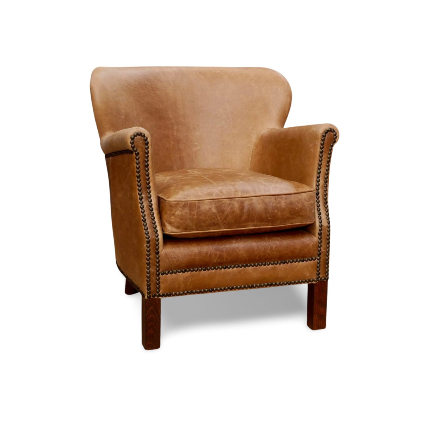 The Professor Style Club Armchair in Distressed Vintage Leather Etsy