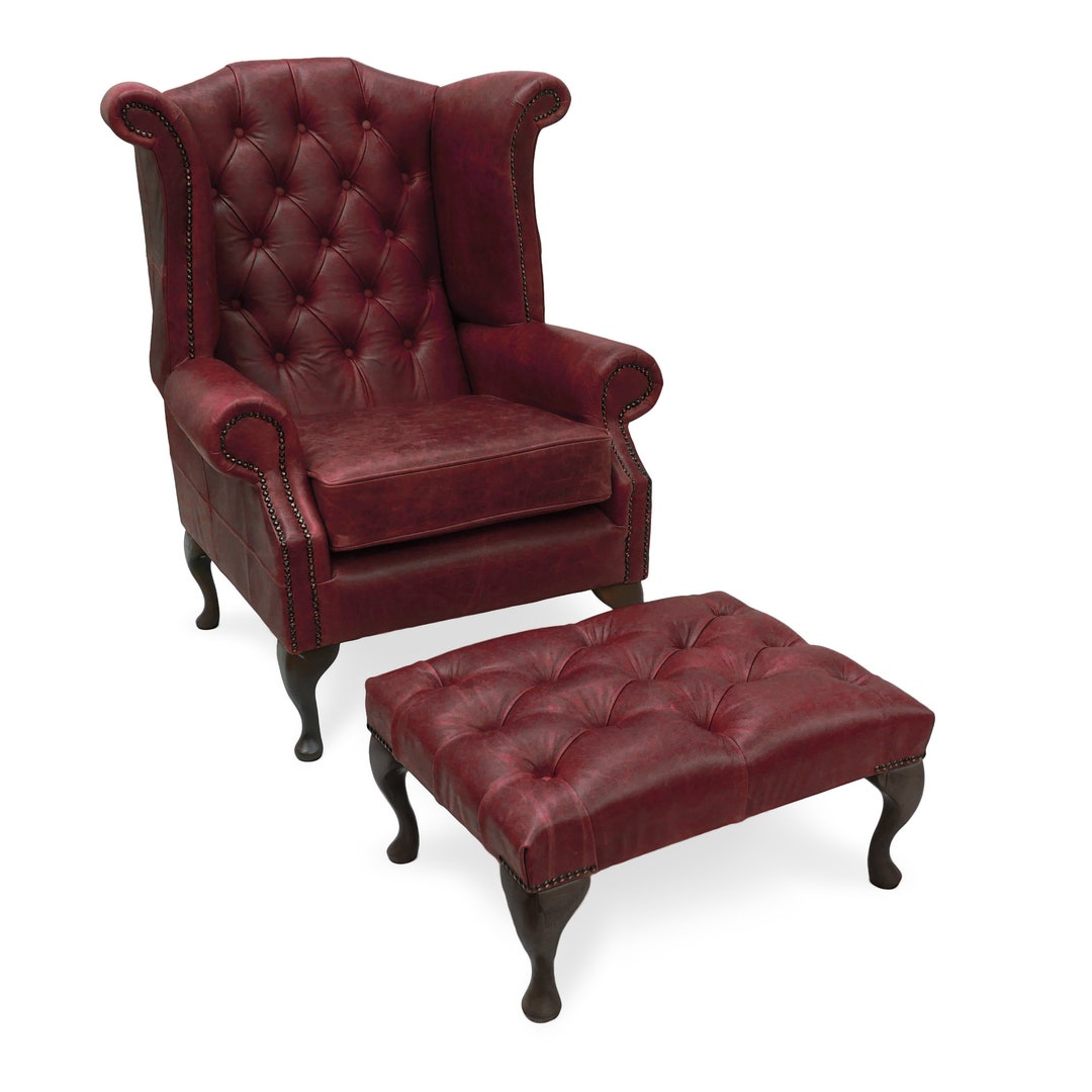 Queen anne 2024 chair with ottoman
