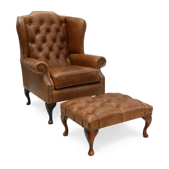 Wingback armchair with footstool 2025