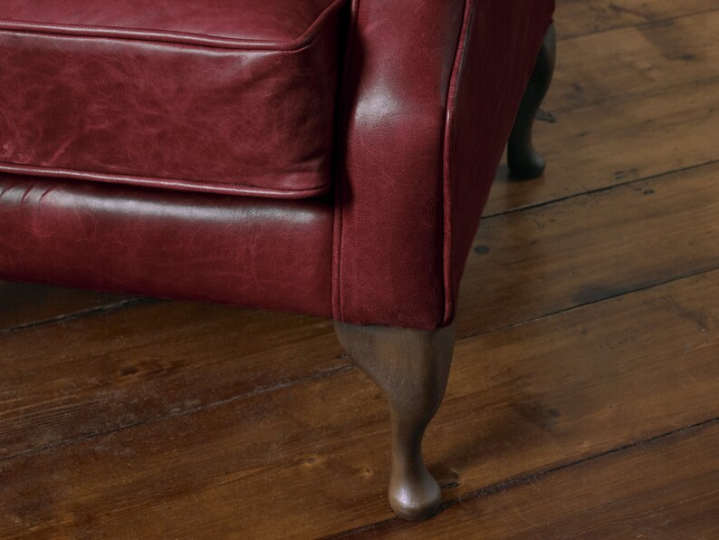 Chesterfield Wing Back Armchair Presented in Vintage Red 100 Etsy UK