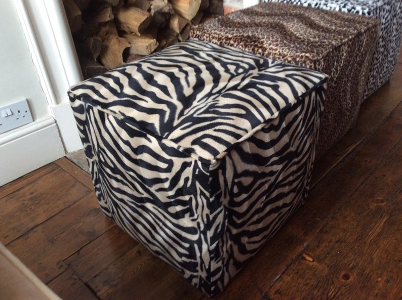 Animal Print Footstool / Stool / Pouffe Super Soft Feel UK Etsy