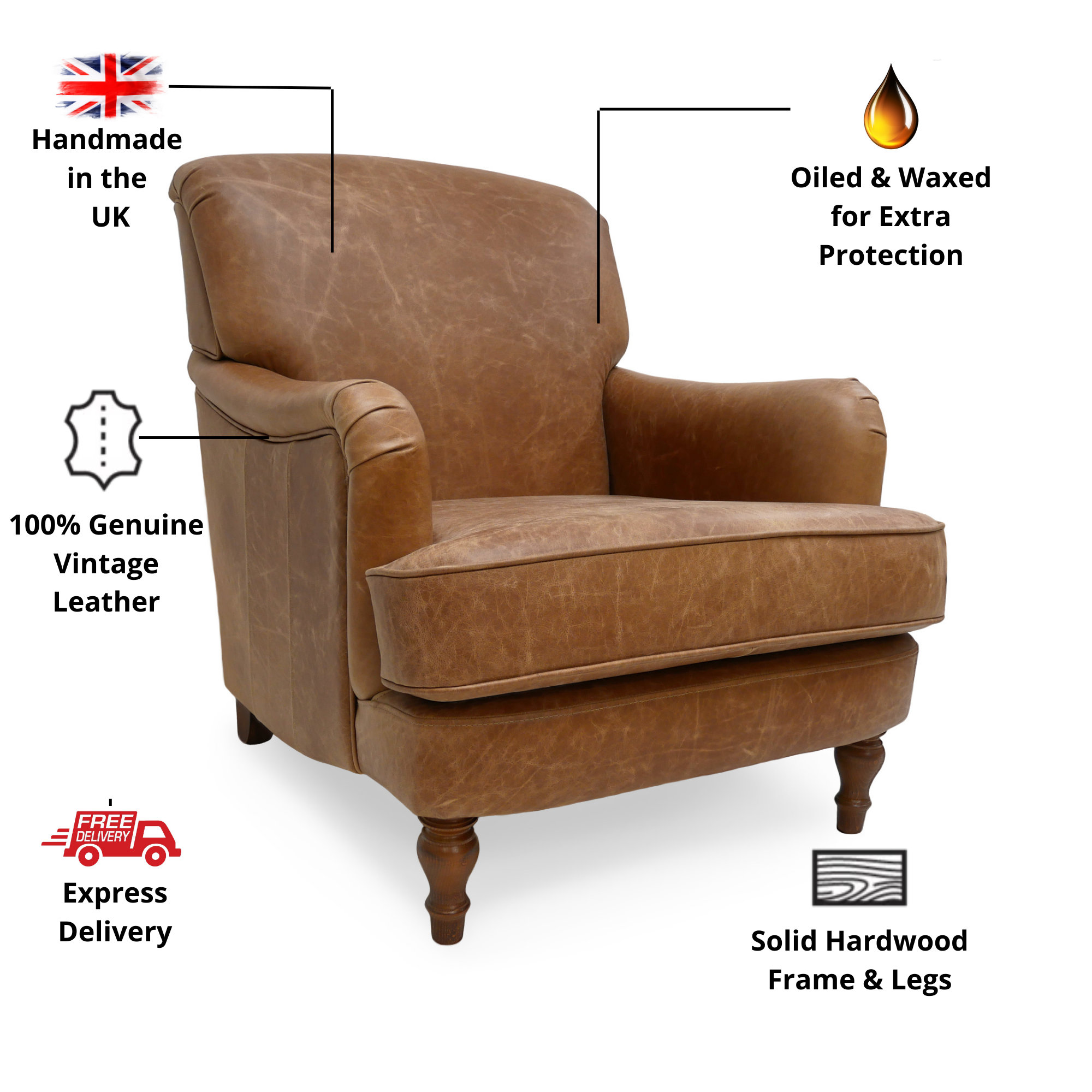 Worn 2024 leather chair