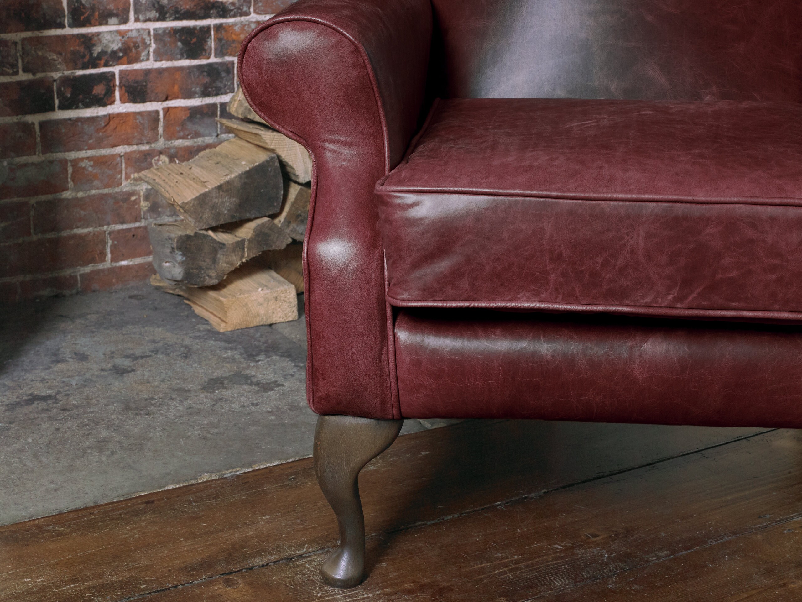 Chesterfield Wing Back Armchair Presented in Vintage Red 100 Etsy UK