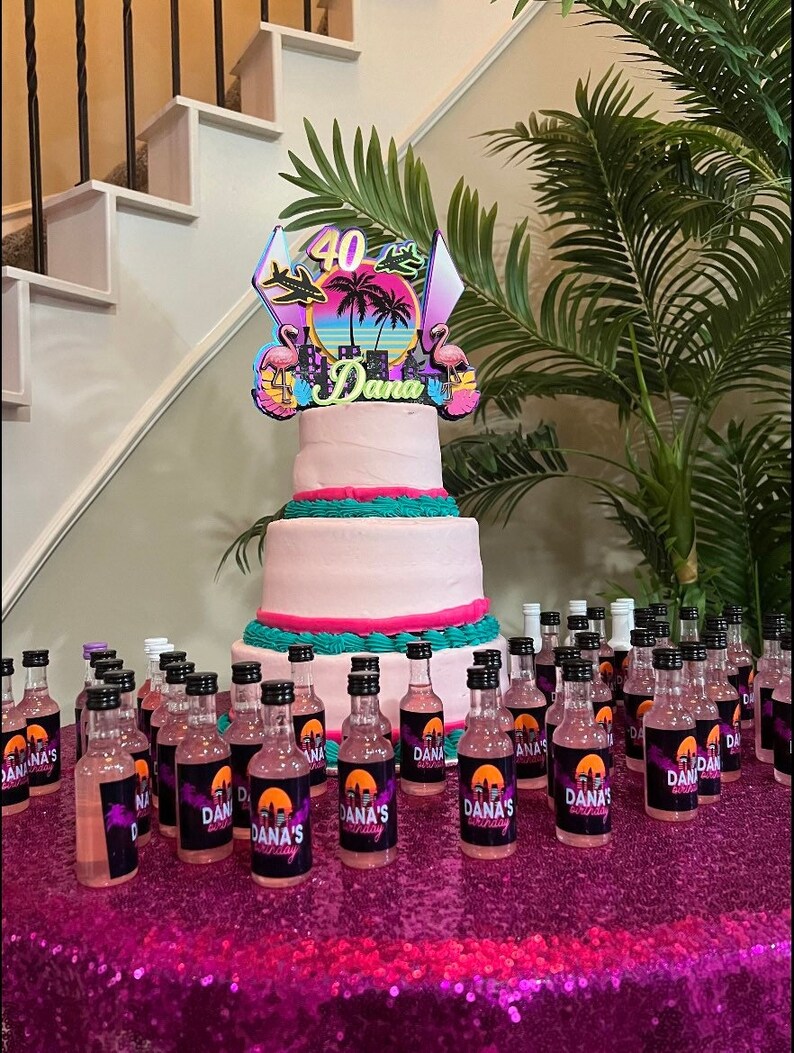 Custom MIAMI Vice 3D Cake Topper Birthday Cake Decoration Etsy