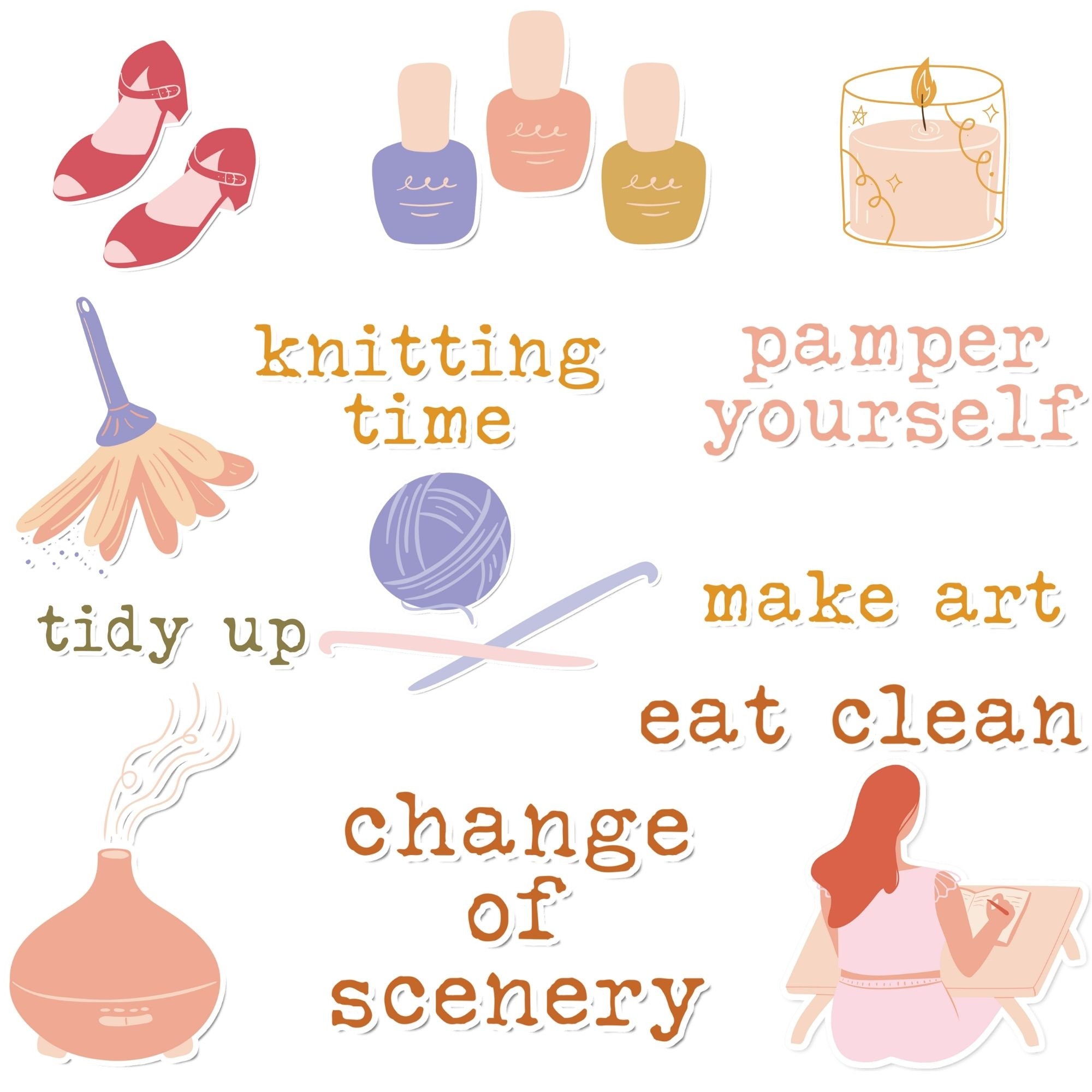 Self Care Digital Stickers, Self Love, Boho, Mental Health Goodnotes ...