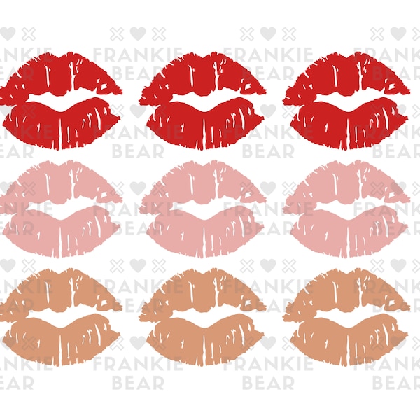 Pink Red Beige Kisses Sublimation png, Valentine Sublimation, Simple Valentine’s Day png, Boho Sublimation design, Commercial Use License