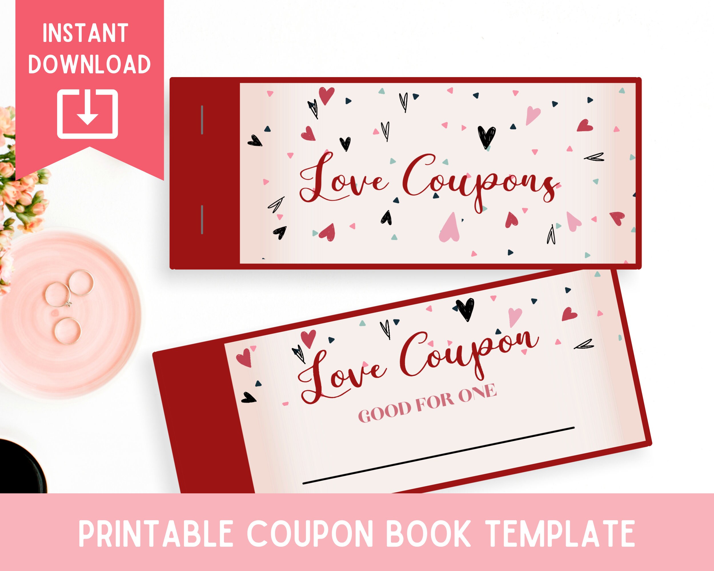Printable Coupon Book Template Love Coupons Blank Love Etsy