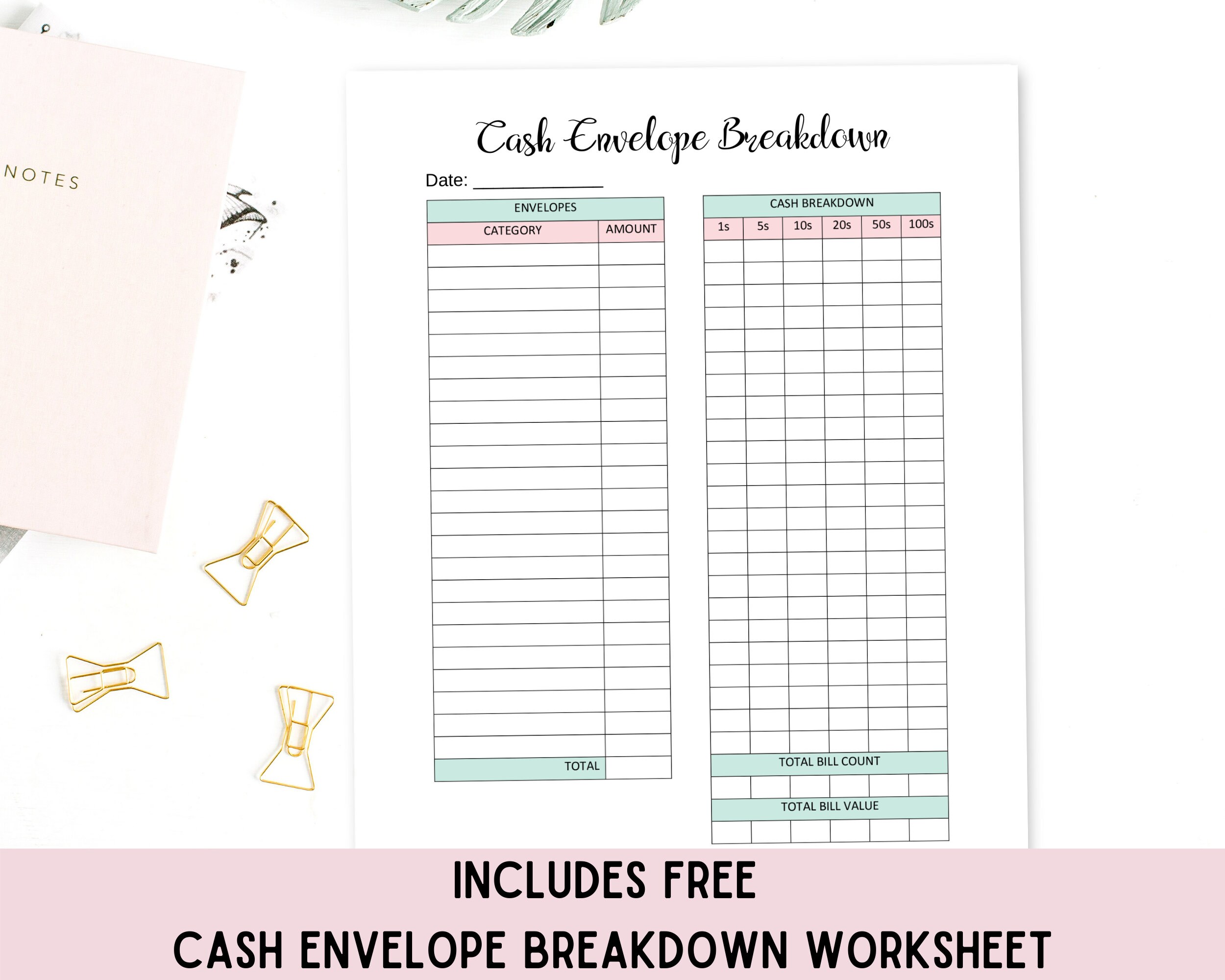 Cash Envelope Printable, Cash Envelope System for Simple Monthly Budget